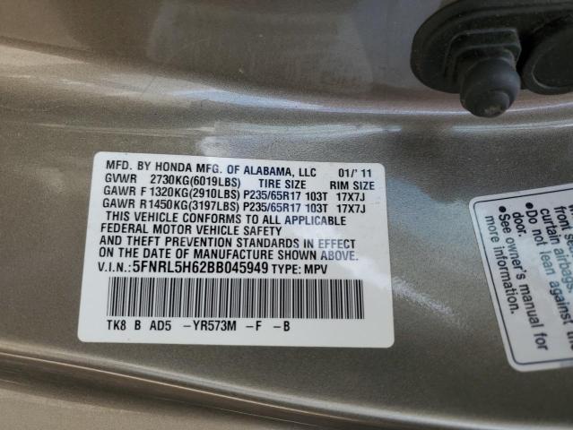 Photo 10 from auction – 2011 HONDA ODYSSEY EX with VIN 5FNRL5H62BB045949