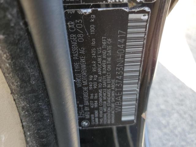 Photo 10 from auction – 2003 BMW 325 I with VIN WBAET37433NH04417