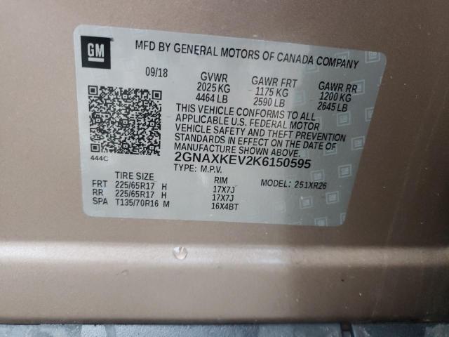 Photo 10 from auction – 2019 CHEVROLET EQUINOX LT with VIN 2GNAXKEV2K6150595