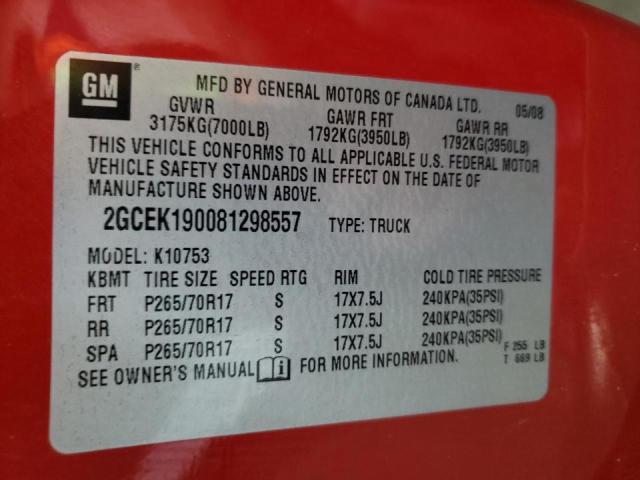 Photo 10 from auction – 2008 CHEVROLET SILVERADO with VIN 2GCEK190081298557