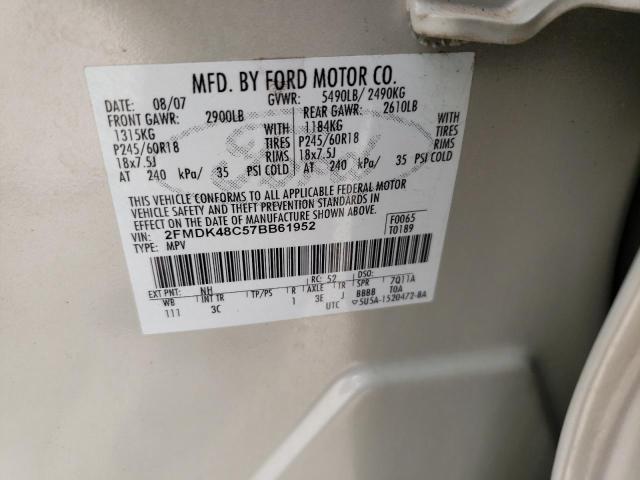 Photo 10 from auction – 2007 FORD EDGE SEL with VIN 2FMDK48C57BB61952