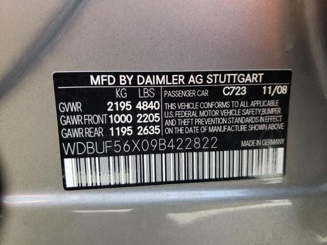 Photo 10 from auction – 2009 MERCEDES-BENZ E 350 with VIN WDBUF56X09B422822