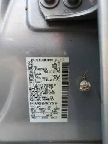 Photo 10 from auction – 2004 NISSAN ARMADA SE with VIN 5N1AA08B54N722754