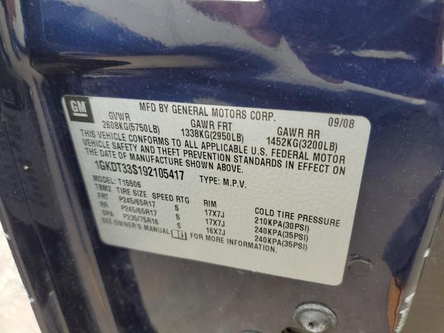 Photo 10 from auction – 2009 GMC ENVOY SLE with VIN 1GKDT33S192105417