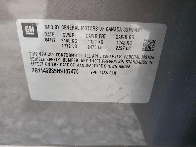 Photo 10 from auction – 2017 CHEVROLET IMPALA PRE with VIN 2G1145S35H9187470