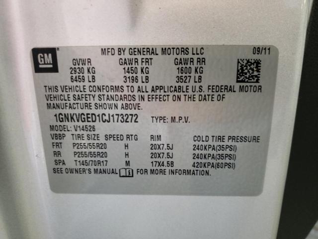 Photo 10 from auction – 2012 CHEVROLET TRAVERSE L with VIN 1GNKVGED1CJ173272