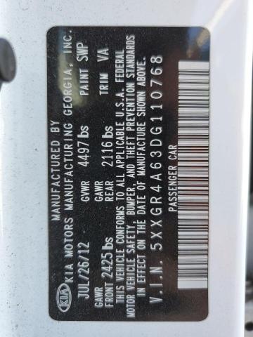Photo 10 from auction – 2013 KIA OPTIMA SX with VIN 5XXGR4A63DG110768