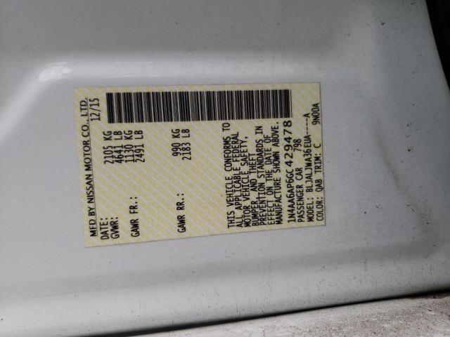 Photo 10 from auction – 2016 NISSAN MAXIMA 3.5 with VIN 1N4AA6AP6GC429478