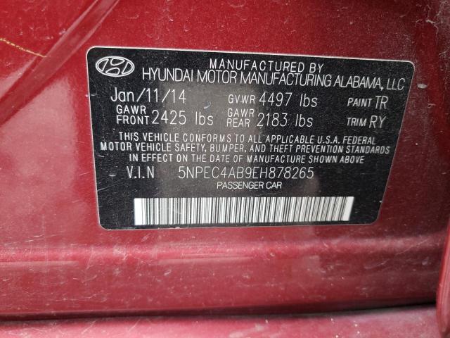 Photo 10 from auction – 2014 HYUNDAI SONATA SE with VIN 5NPEC4AB9EH878265