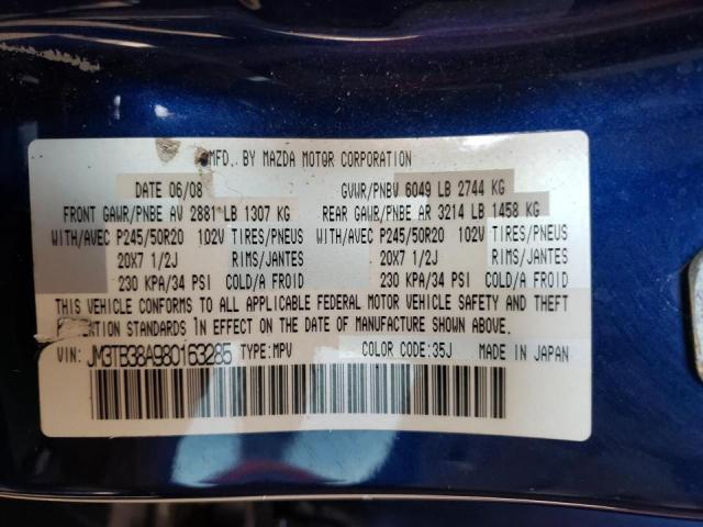 Photo 10 from auction – 2008 MAZDA CX-9 with VIN JM3TB38A980163285