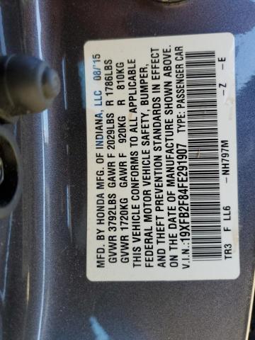 Photo 10 from auction – 2015 HONDA CIVIC EX with VIN 19XFB2F84FE291907