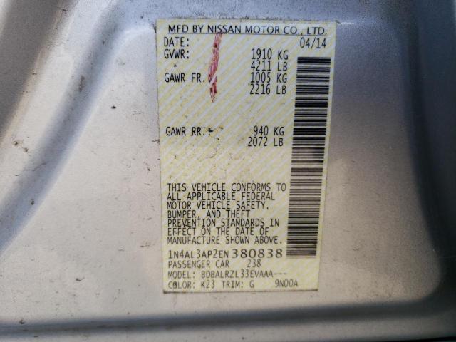 Photo 10 from auction – 2014 NISSAN ALTIMA 2.5 with VIN 1N4AL3AP2EN380838