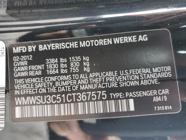 Photo 10 from auction – 2012 MINI COOPER with VIN WMWSU3C51CT367575