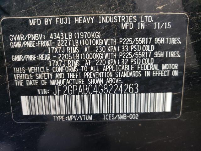 Photo 10 from auction – 2016 SUBARU CROSSTREK with VIN JF2GPABC4G8224263