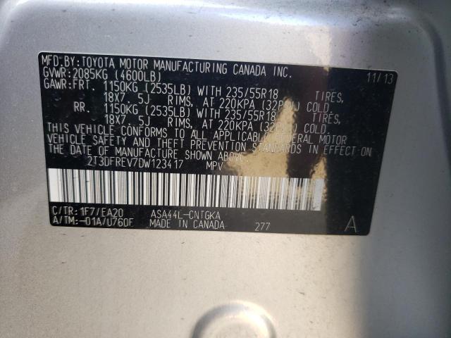 Photo 10 from auction – 2013 TOYOTA RAV4 LIMIT with VIN 2T3DFREV7DW123417