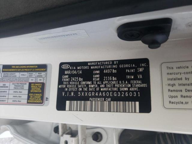 Photo 10 from auction – 2014 KIA OPTIMA SX with VIN 5XXGR4A60EG326031