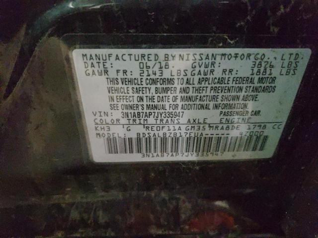 Photo 10 from auction – 2018 NISSAN SENTRA S with VIN 3N1AB7AP7JY335947
