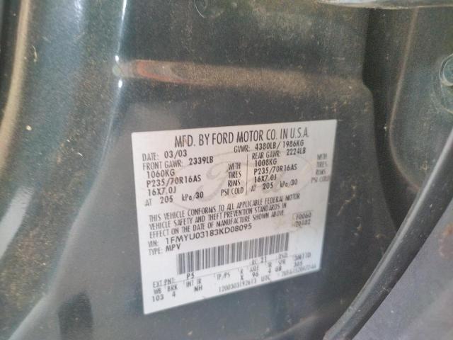 Photo 10 from auction – 2003 FORD ESCAPE with VIN 1FMYU03183KD08095