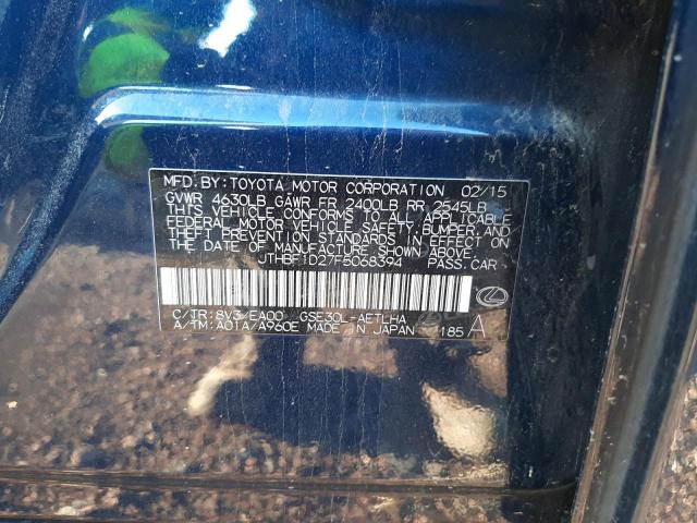 Photo 10 from auction – 2015 LEXUS IS 250 with VIN JTHBF1D27F5068394