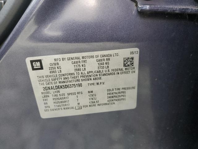 Photo 10 from auction – 2013 CHEVROLET EQUINOX LT with VIN 2GNALDEK5D6375190