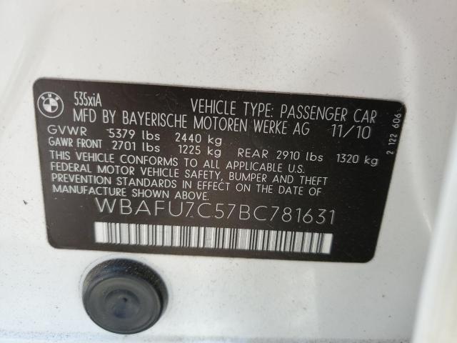 Photo 10 from auction – 2011 BMW 535 XI with VIN WBAFU7C57BC781631