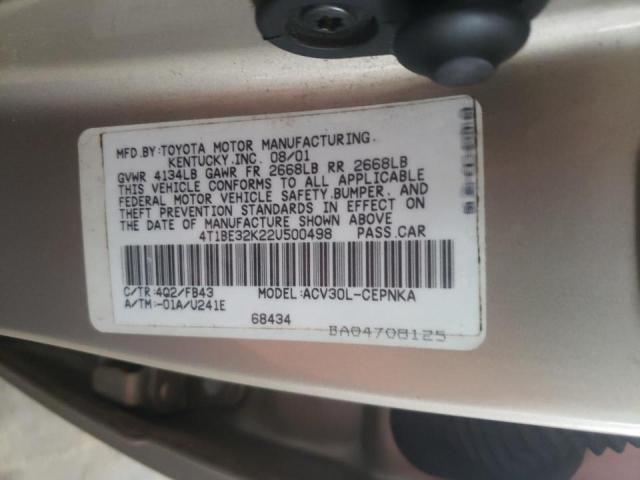Photo 10 from auction – 2002 TOYOTA CAMRY LE with VIN 4T1BE32K22U500498