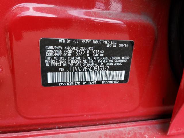 Photo 10 from auction – 2016 SUBARU WRX STI with VIN JF1VA2V66G9816332