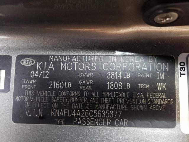 Photo 10 from auction – 2012 KIA FORTE EX with VIN KNAFU4A26C5635377