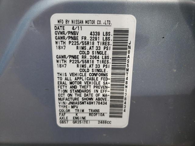 Photo 10 from auction – 2011 NISSAN ROGUE S with VIN JN8AS5MT4BW178434