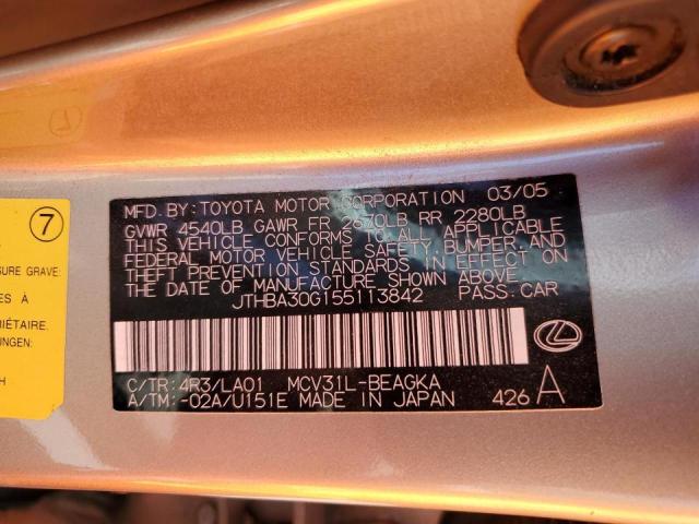 Photo 10 from auction – 2005 LEXUS ES 330 with VIN JTHBA30G155113842