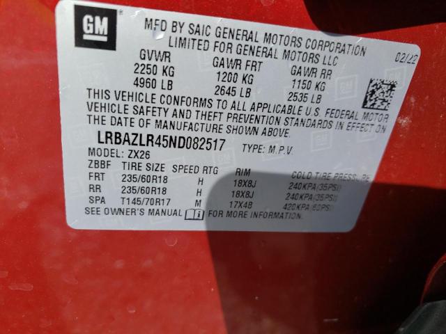 Photo 10 from auction – 2022 BUICK ENVISION P with VIN LRBAZLR45ND082517