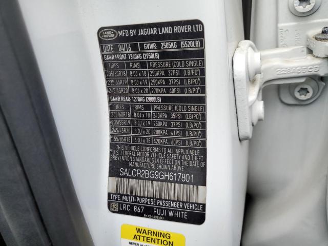 Photo 10 from auction – 2016 LAND ROVER DISCOVERY with VIN SALCR2BG9GH617801