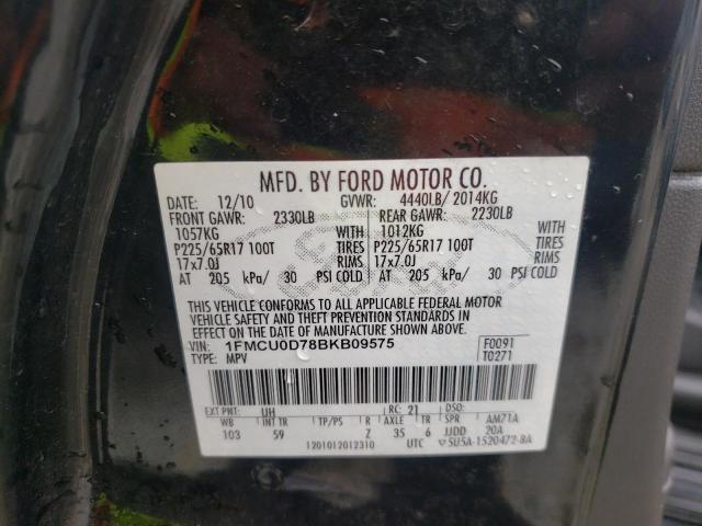 Photo 10 from auction – 2011 FORD ESCAPE XLT with VIN 1FMCU0D78BKB09575