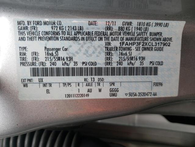 Photo 10 from auction – 2012 FORD FOCUS SE with VIN 1FAHP3F2XCL317902