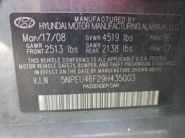 Photo 10 from auction – 2009 HYUNDAI SONATA SE with VIN 5NPEU46F29H435003