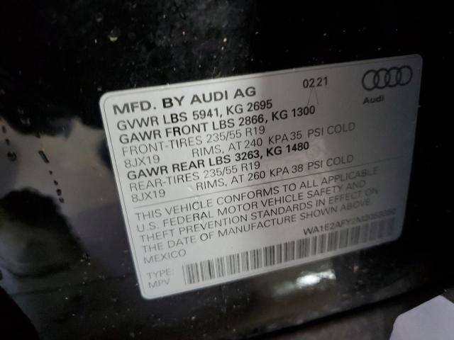 Photo 10 from auction – 2021 AUDI Q5 E PREMI with VIN WA1E2AFY2M2059350