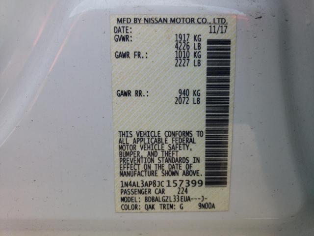 Photo 10 from auction – 2018 NISSAN ALTIMA 2.5 with VIN 1N4AL3AP8JC157399