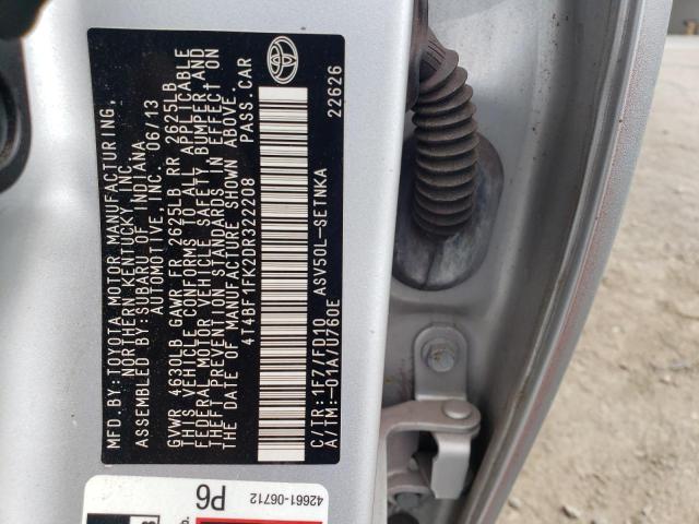 Photo 10 from auction – 2013 TOYOTA CAMRY L with VIN 4T4BF1FK2DR322208