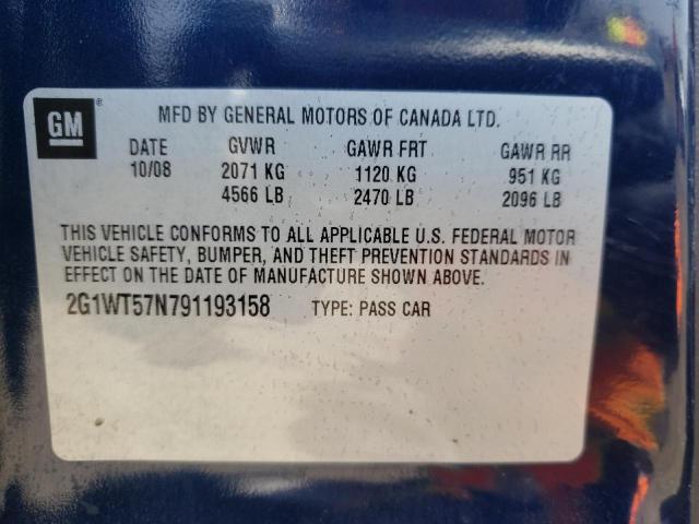 Photo 10 from auction – 2009 CHEVROLET IMPALA 1LT with VIN 2G1WT57N791193158