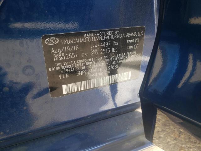 Photo 10 from auction – 2017 HYUNDAI SONATA SE with VIN 5NPE24AF4HH487681
