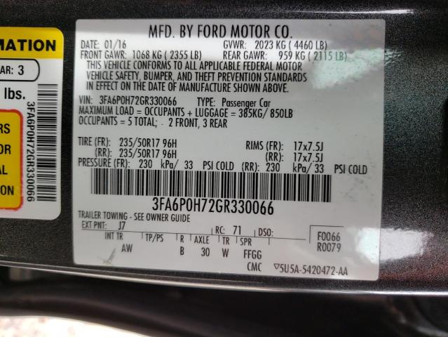 Photo 10 from auction – 2016 FORD FUSION SE with VIN 3FA6P0H72GR330066