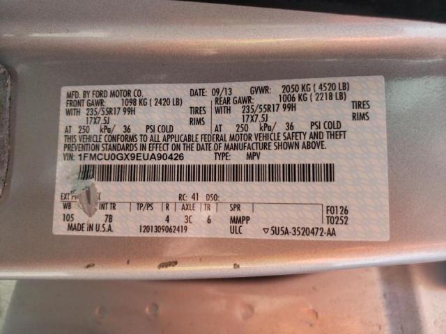 Photo 10 from auction – 2014 FORD ESCAPE SE with VIN 1FMCU0GX9EUA90426