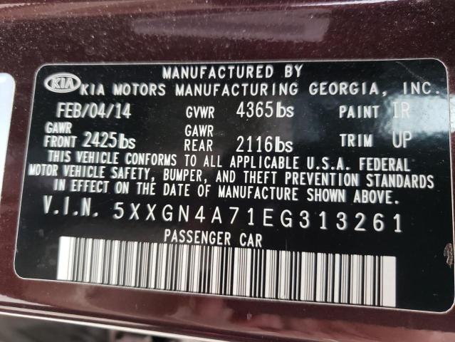 Photo 10 from auction – 2014 KIA OPTIMA EX with VIN 5XXGN4A71EG313261