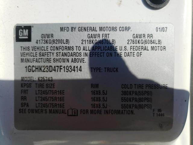 Photo 10 from auction – 2007 CHEVROLET SILVERADO with VIN 1GCHK23D47F193414