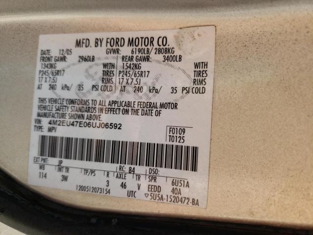 Photo 10 from auction – 2006 MERCURY MOUNTAINEE with VIN 4M2EU47E06UJ06592