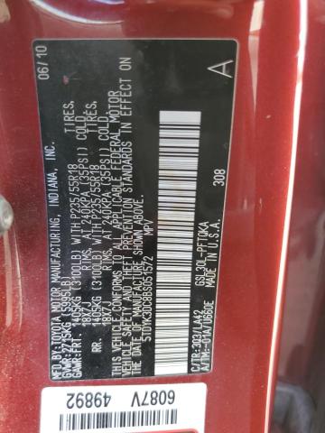 Photo 10 from auction – 2011 TOYOTA SIENNA XLE with VIN 5TDYK3DC8BS051572