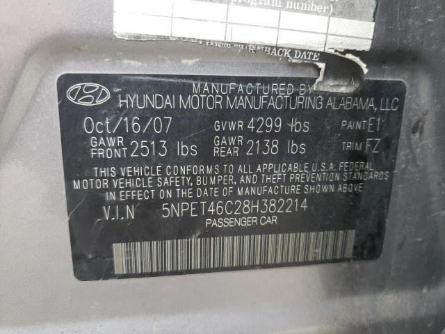Photo 10 from auction – 2008 HYUNDAI SONATA GLS with VIN 5NPET46C28H382214