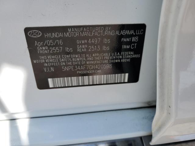Photo 10 from auction – 2016 HYUNDAI SONATA SE with VIN 5NPE34AF7GH420598