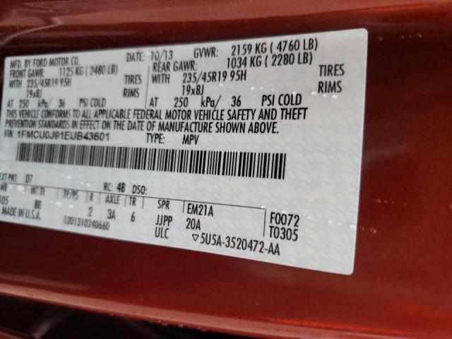 Photo 10 from auction – 2014 FORD ESCAPE TIT with VIN 1FMCU0J91EUB43601