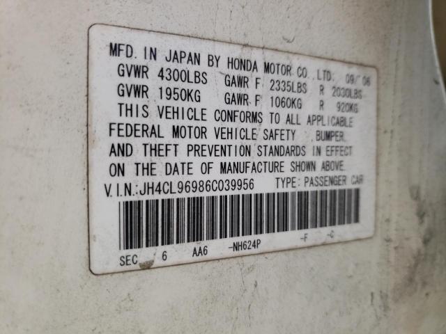 Photo 10 from auction – 2006 ACURA TSX with VIN JH4CL96986C039956
